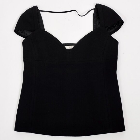 Y2K 90s PRADA dress 2 piece top skirt 44 US Small black sheer panels vintage - Picture 8 of 16